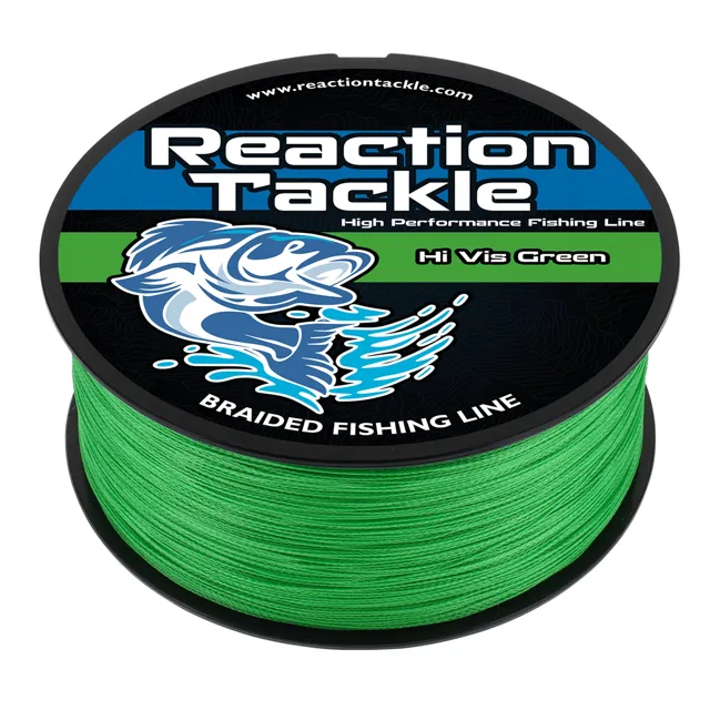 Reaction Tackle Braided Fishing Line - Hi-Vis Green